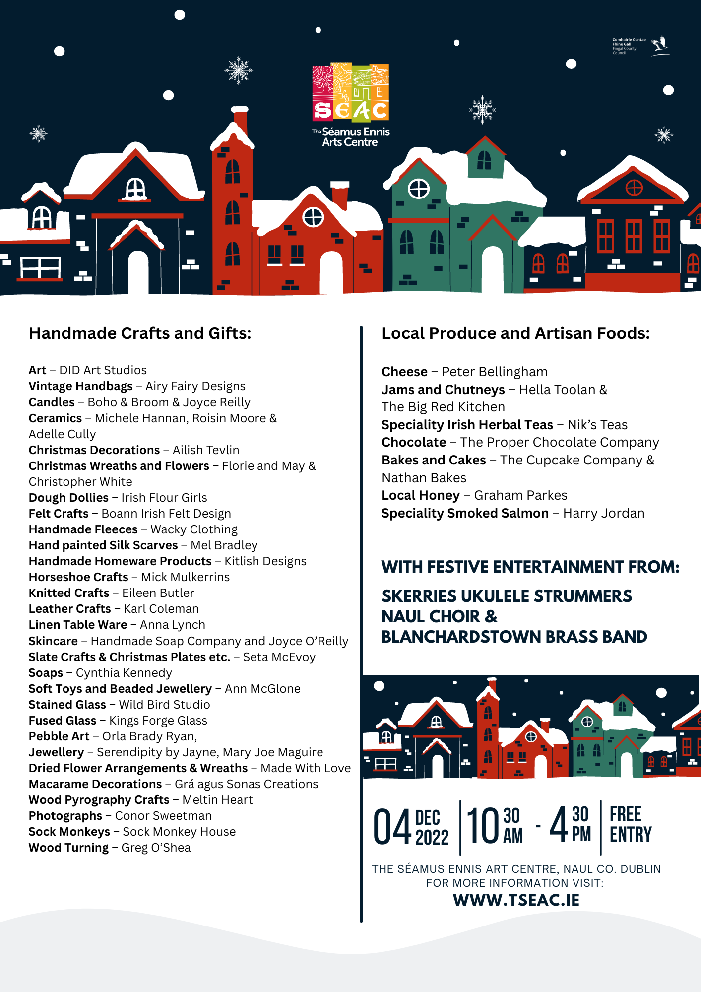 Seamus Ennis Centre Craft and Food Fair Fingal County Council